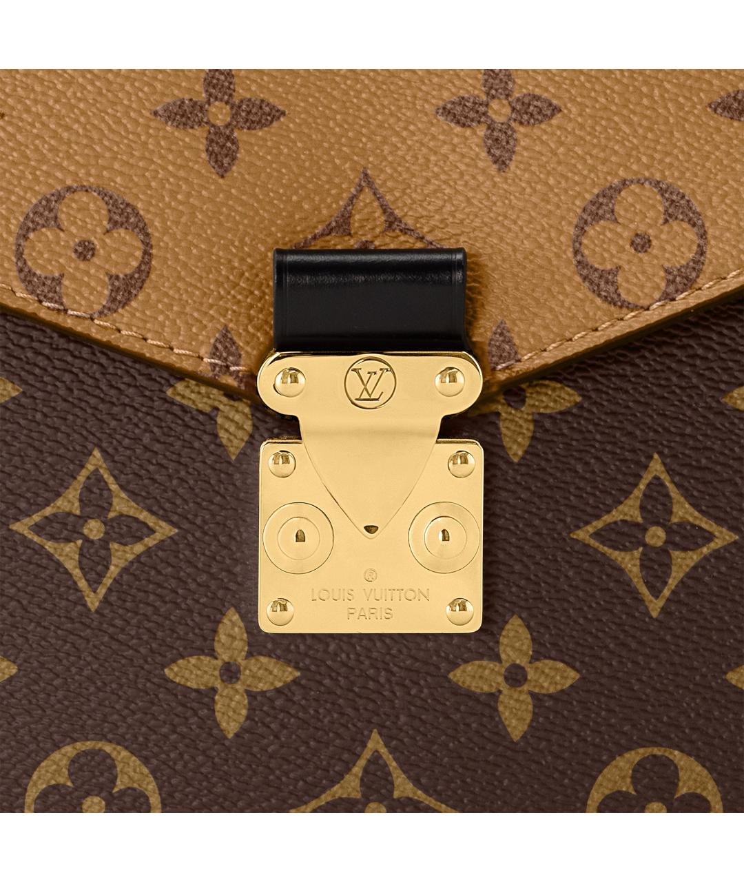 LOUIS VUITTON Коричневая кожаная сумка с короткими ручками, фото 6
