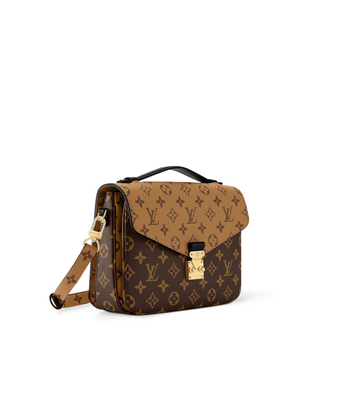 LOUIS VUITTON Коричневая кожаная сумка с короткими ручками, фото 2