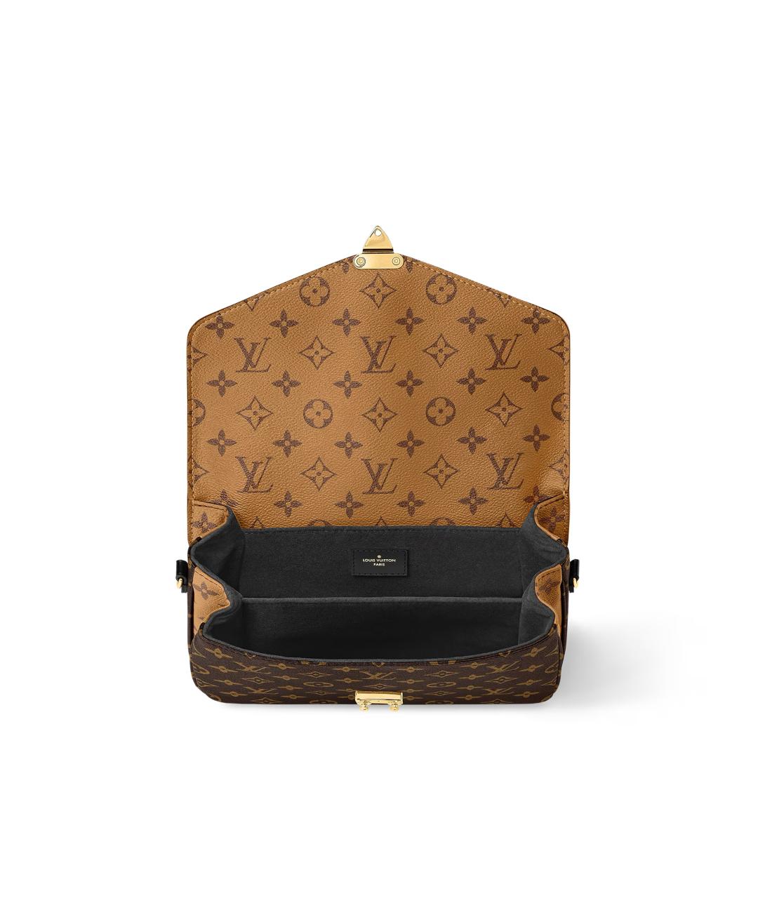 LOUIS VUITTON Коричневая кожаная сумка с короткими ручками, фото 5