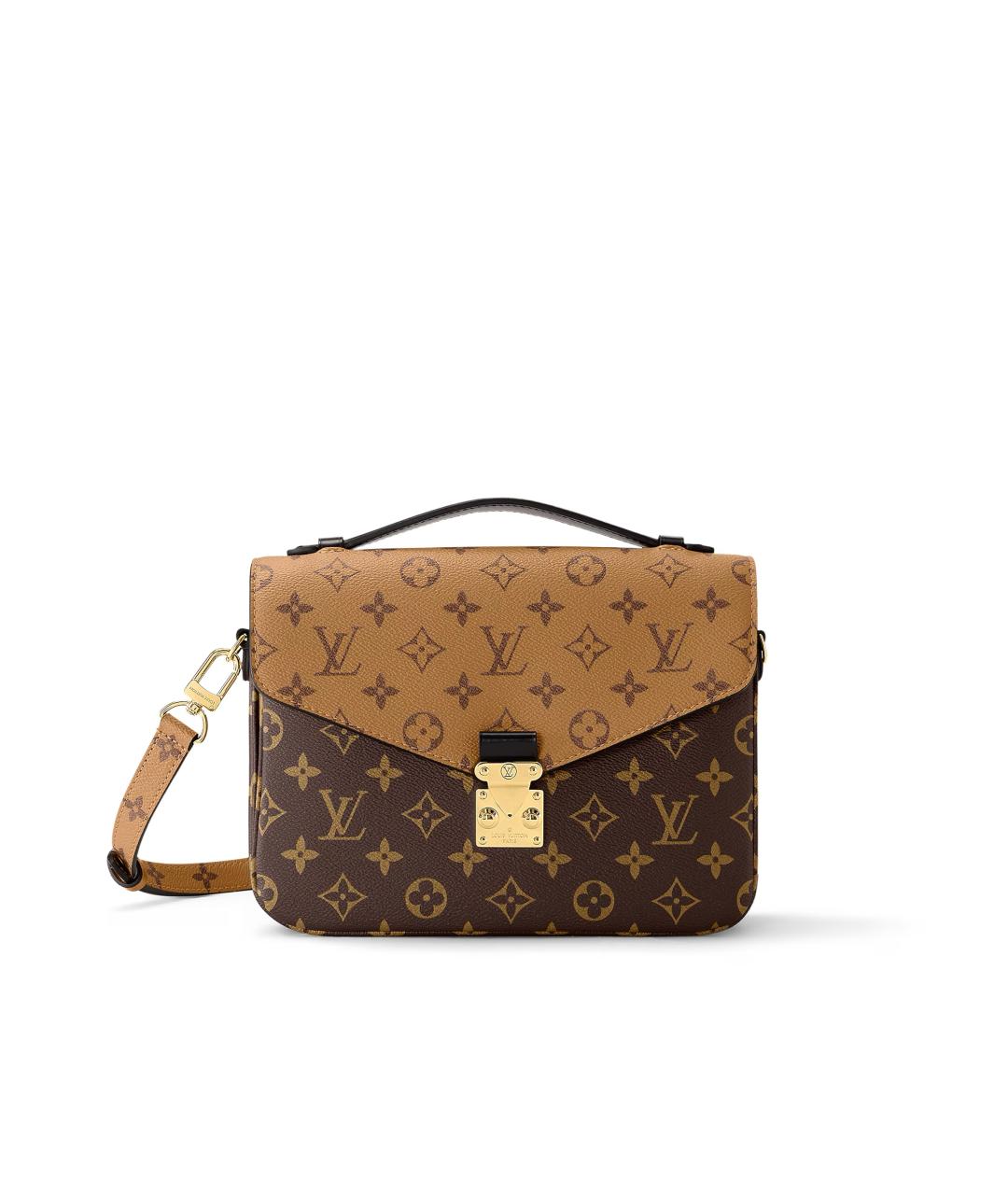 LOUIS VUITTON Коричневая кожаная сумка с короткими ручками, фото 8