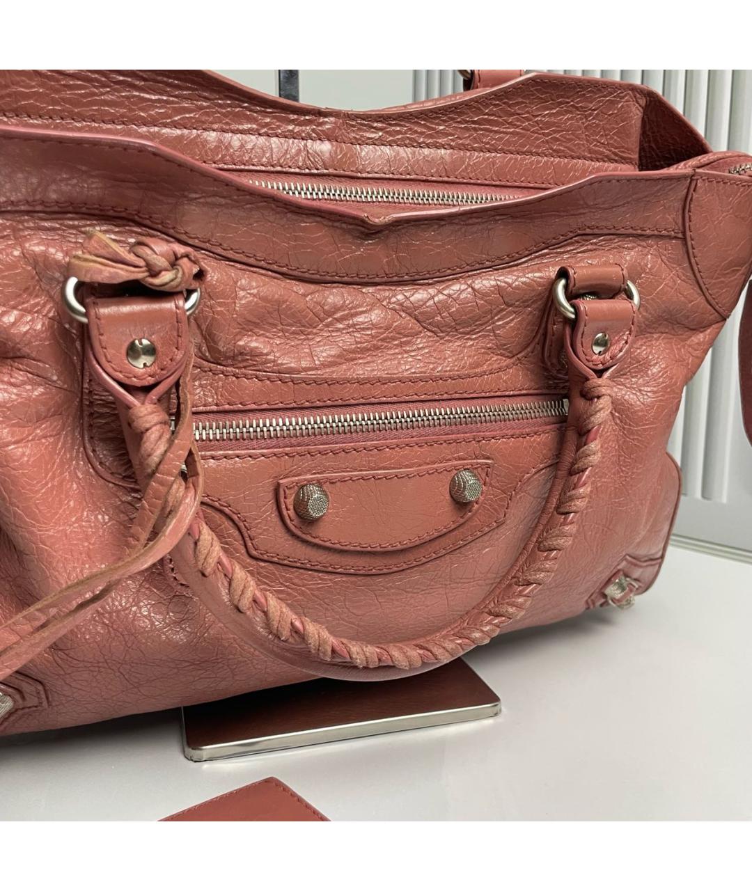 BALENCIAGA Коричневая кожаная сумка с короткими ручками, фото 3