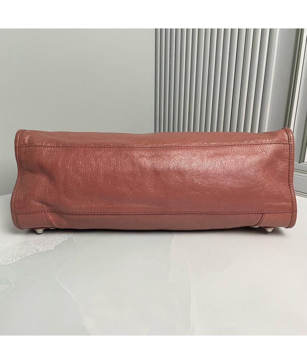 BALENCIAGA Коричневая кожаная сумка с короткими ручками, фото 6