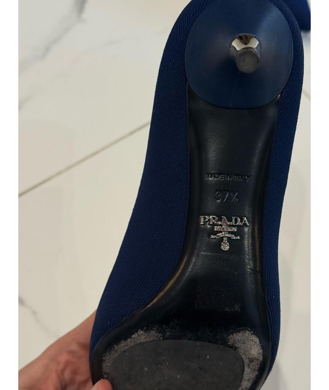 PRADA Темно-синие текстильные ботильоны, фото 5