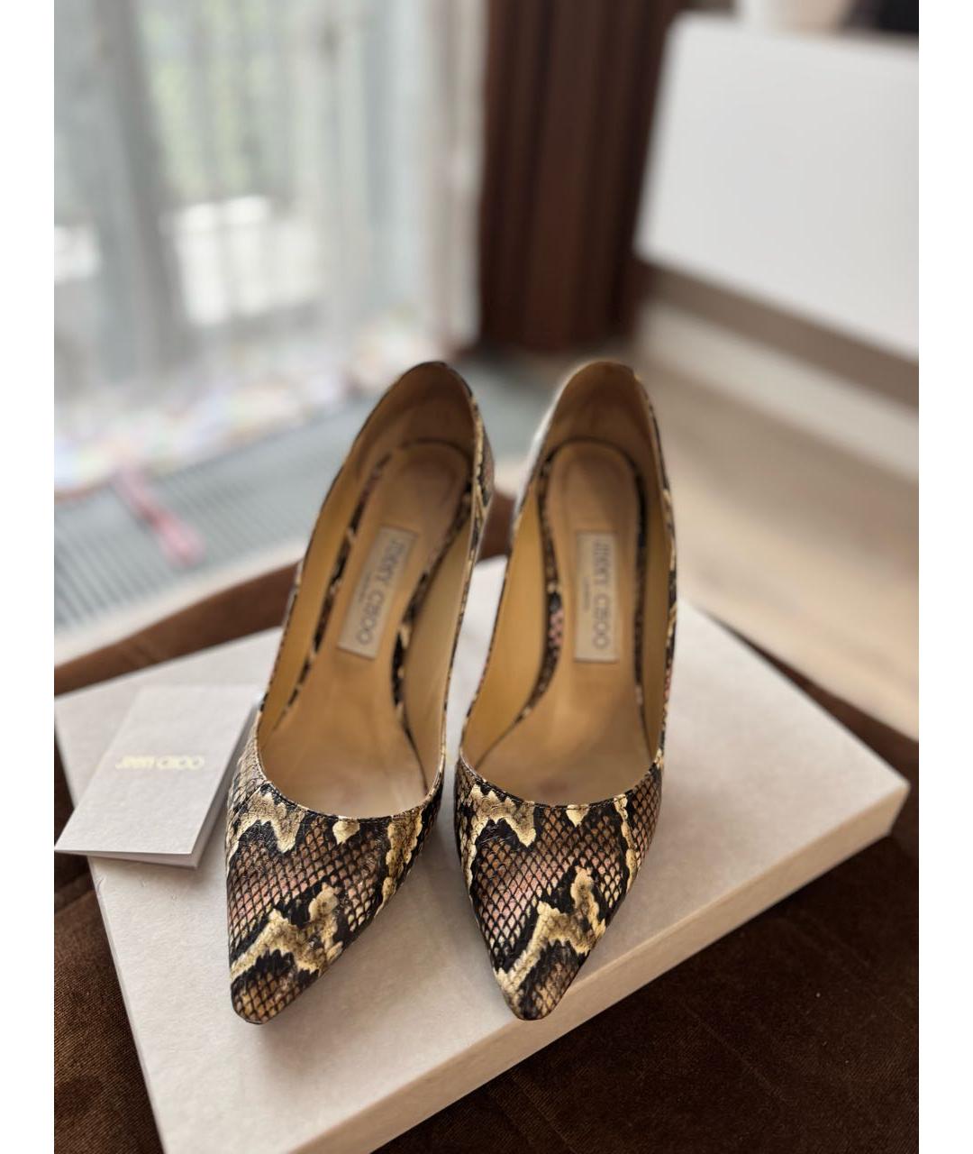 JIMMY CHOO Бежевые туфли из экзотической кожи, фото 3