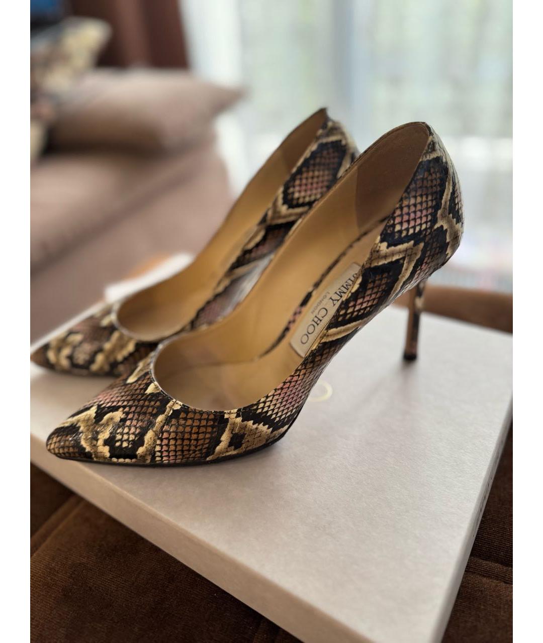 JIMMY CHOO Бежевые туфли из экзотической кожи, фото 2