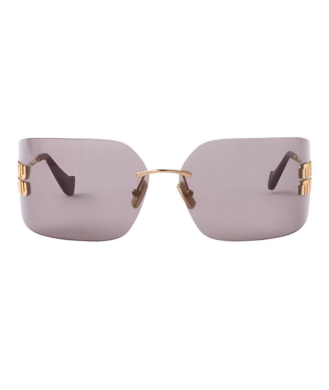 MIU MIU Розовые металлические солнцезащитные очки, фото 2