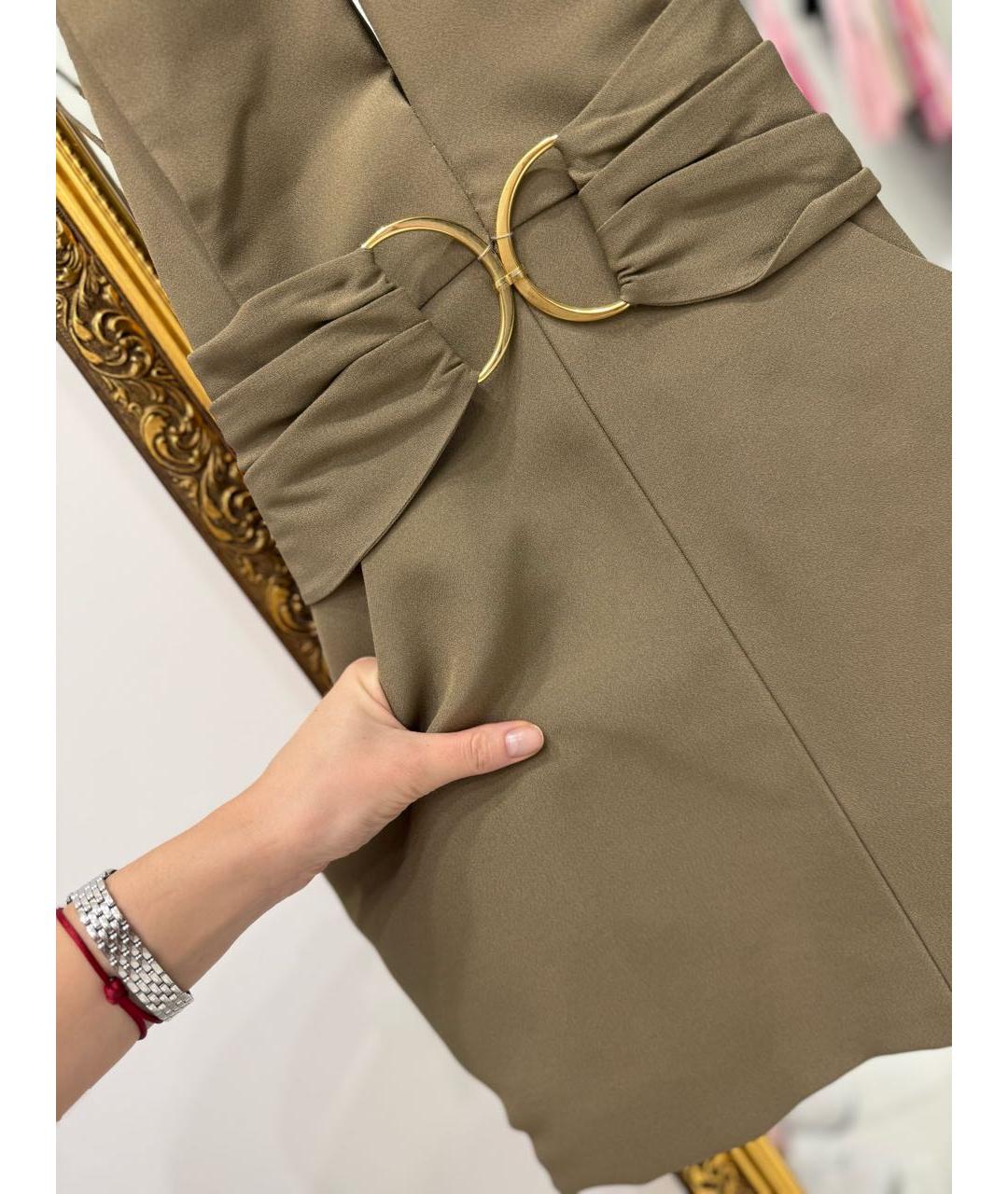 BALMAIN Хаки коктейльное платье, фото 8