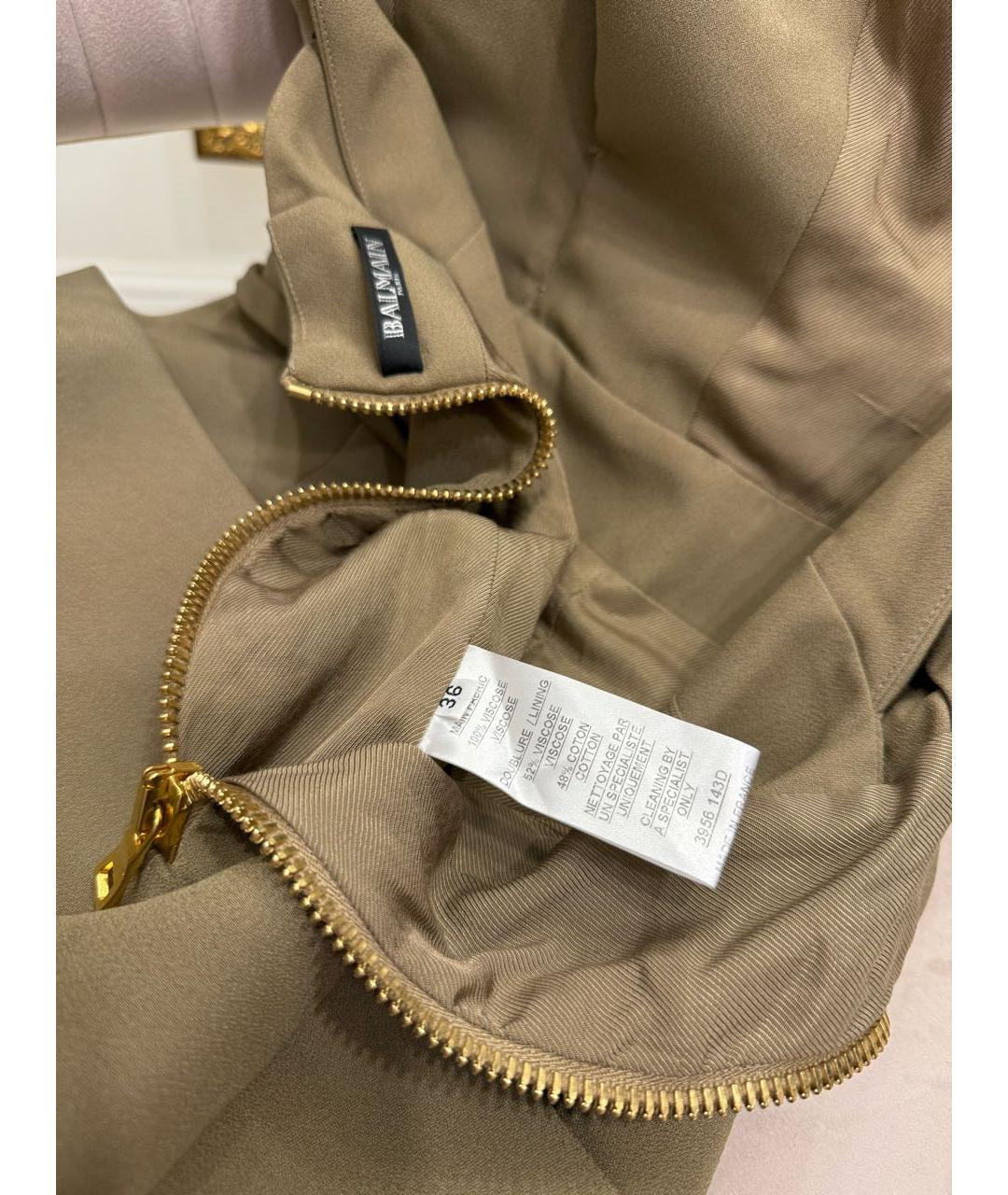 BALMAIN Хаки коктейльное платье, фото 7