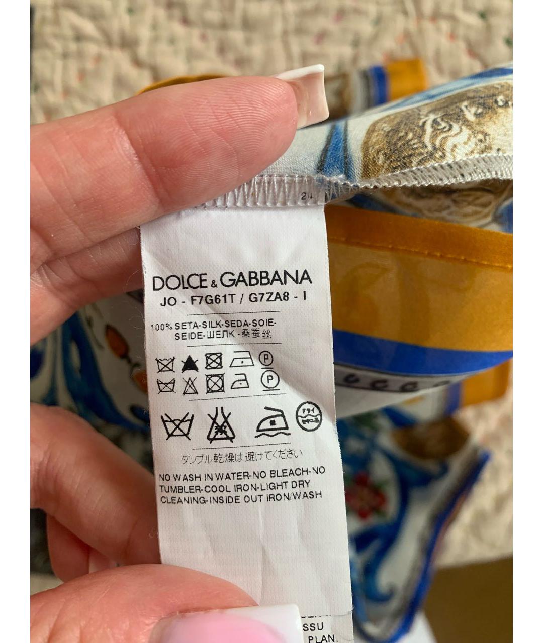 DOLCE&GABBANA Мульти шелковая блузы, фото 5