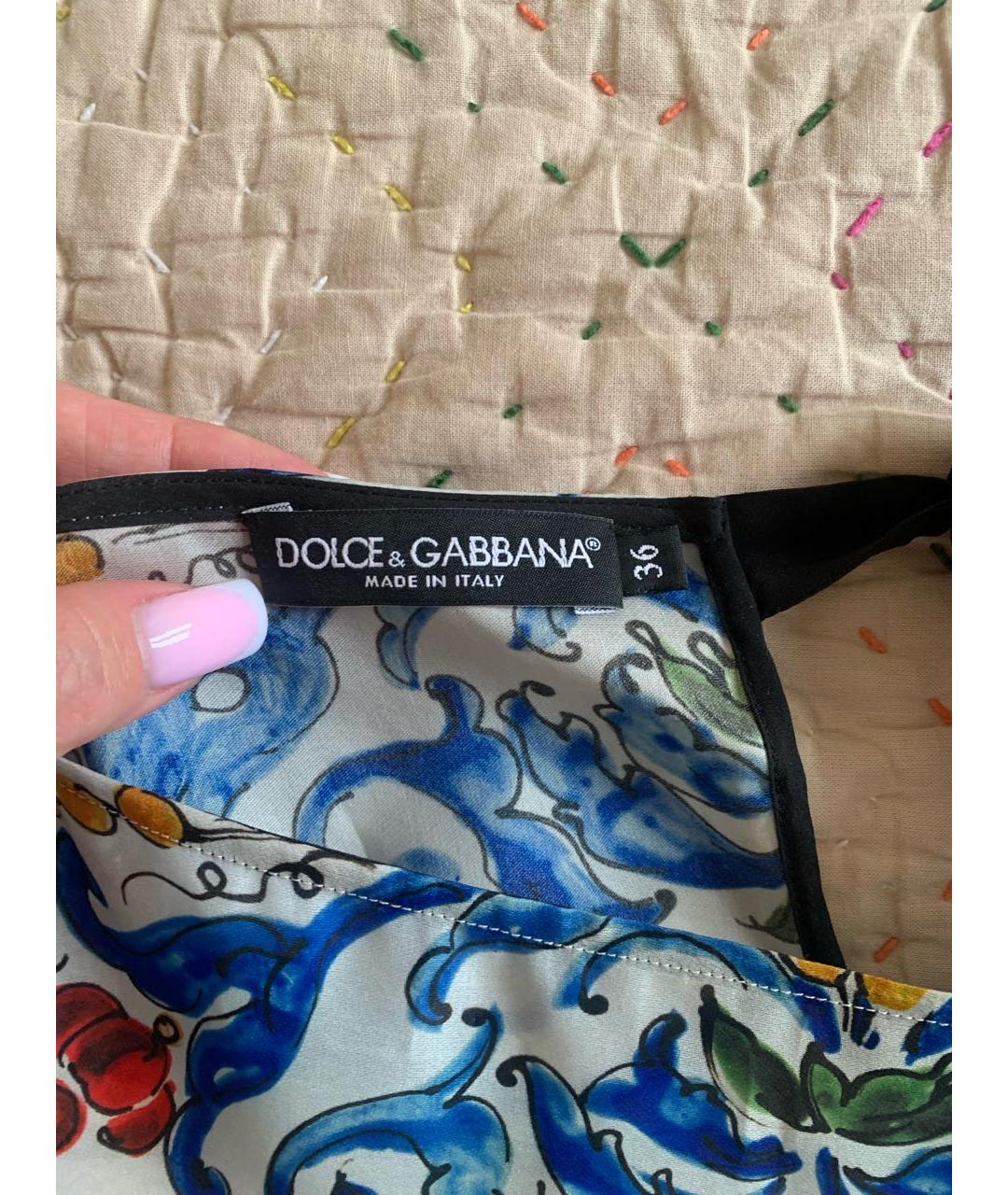 DOLCE&GABBANA Мульти шелковая блузы, фото 4