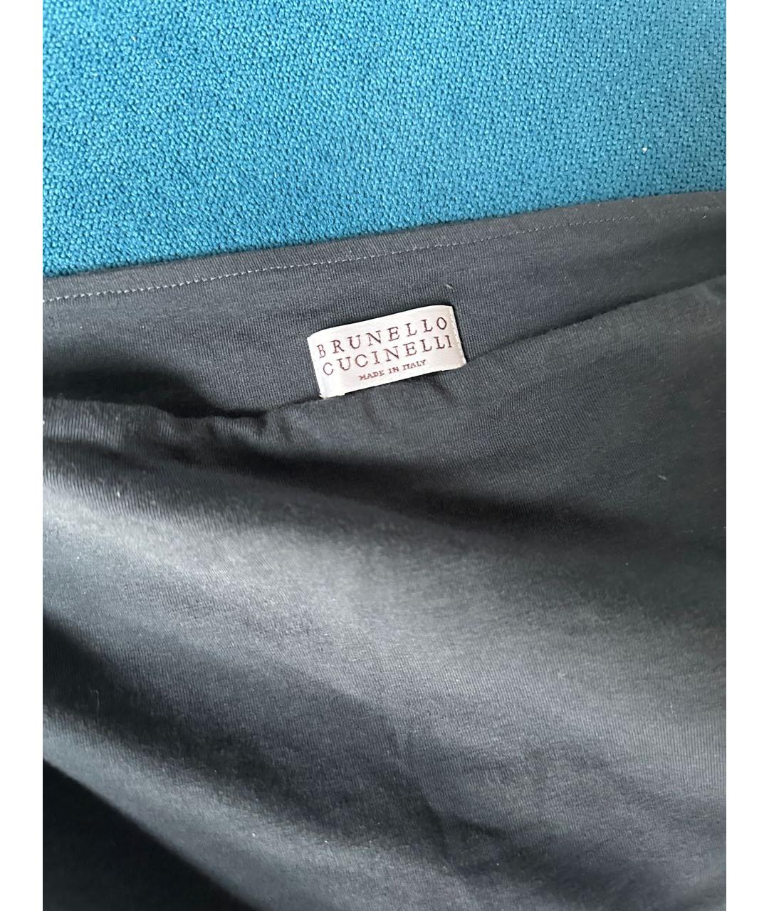BRUNELLO CUCINELLI Темно-синяя хлопко-эластановая майка, фото 3