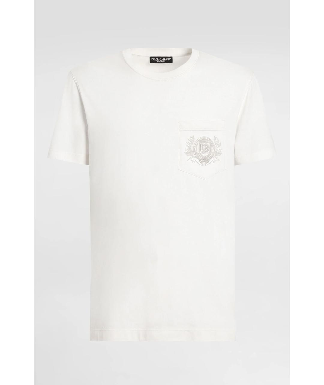 DOLCE&GABBANA Белая хлопковая футболка, фото 3