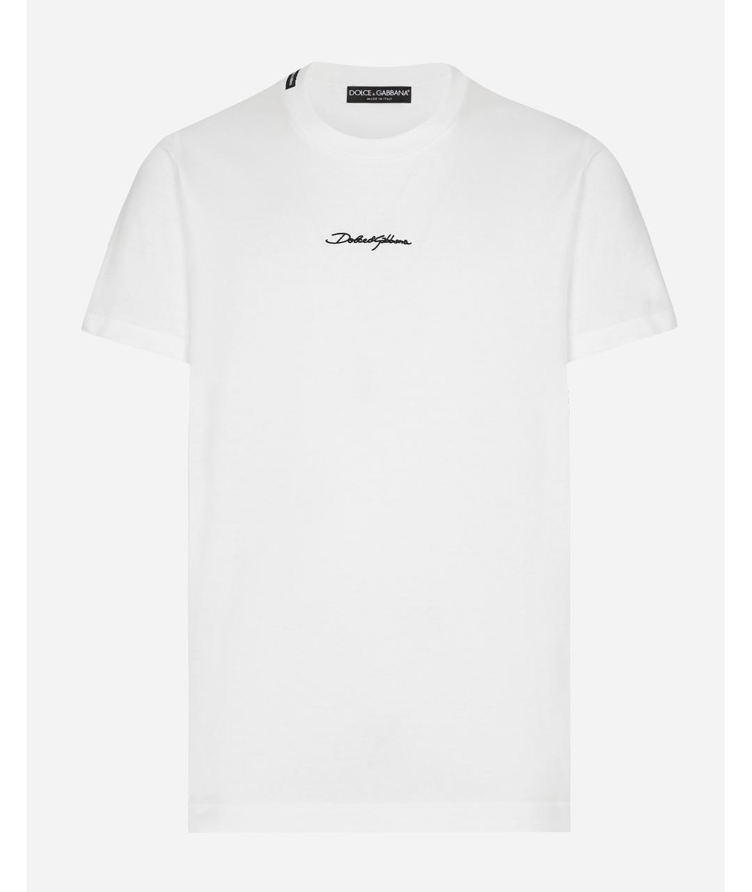 DOLCE&GABBANA Белая хлопковая футболка, фото 3