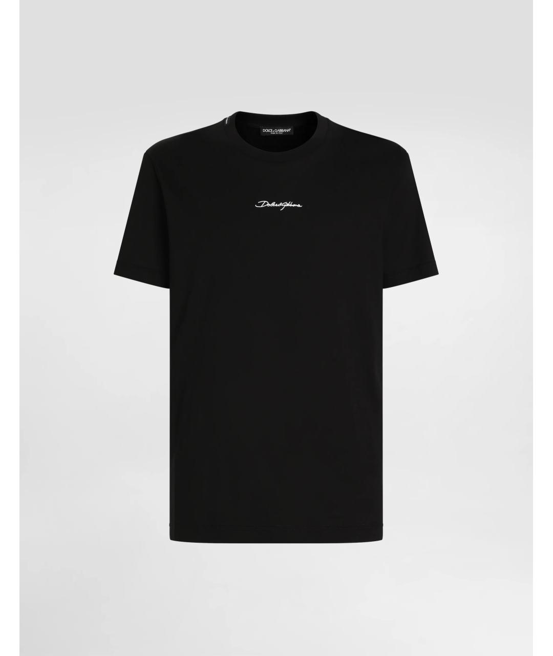 DOLCE&GABBANA Черная хлопковая футболка, фото 3