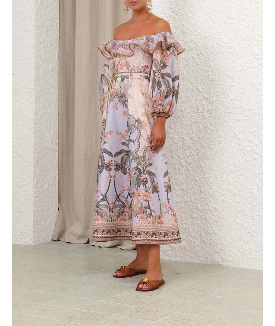 ZIMMERMANN Фиолетовое льняное платье, фото 2