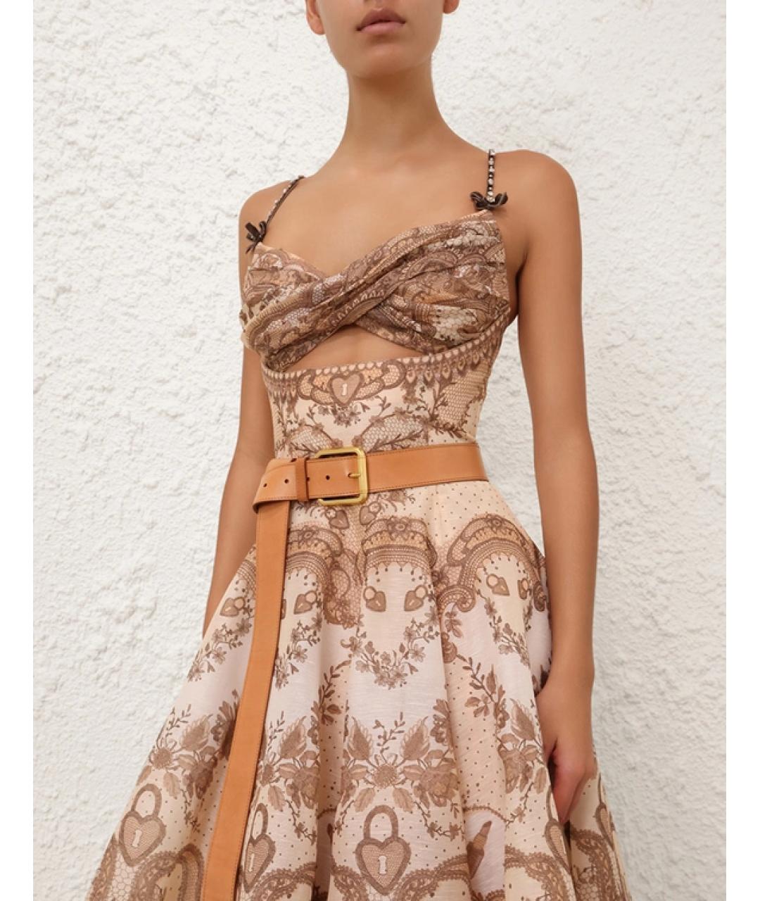 ZIMMERMANN Бежевое платье, фото 2