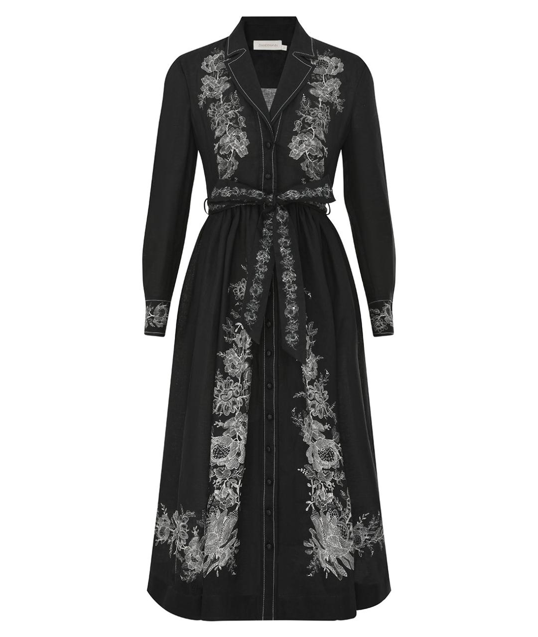 ZIMMERMANN Черное льняное платье, фото 1