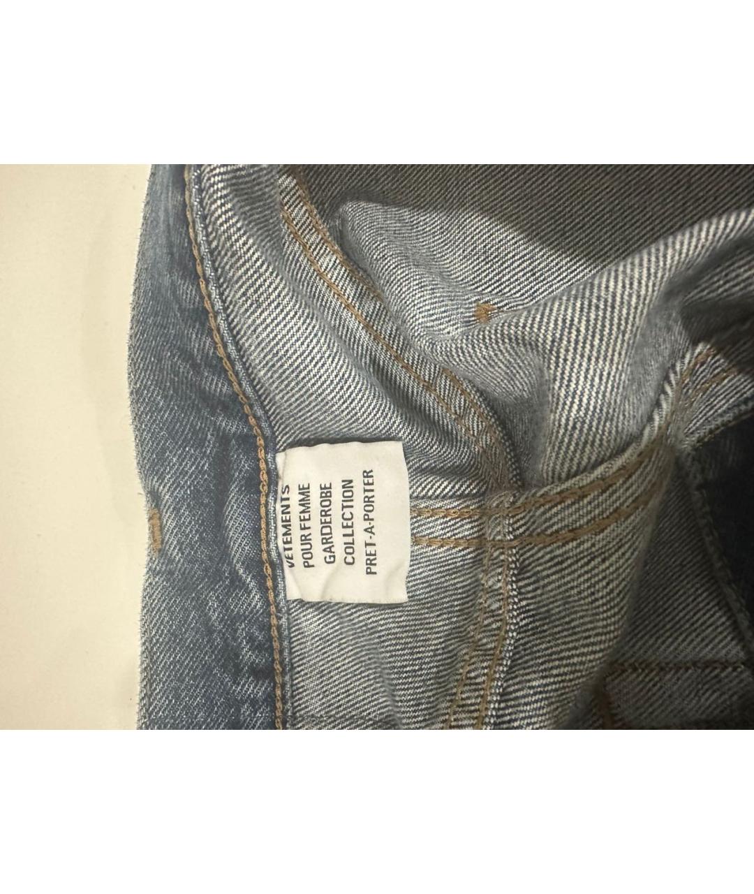 VETEMENTS Темно-синие хлопковые прямые джинсы, фото 7