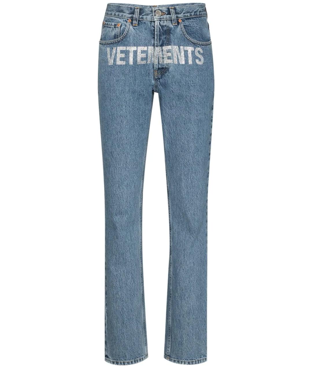 VETEMENTS Темно-синие хлопковые прямые джинсы, фото 1