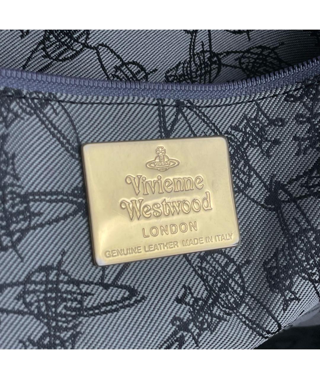 VIVIENNE WESTWOOD Голубая кожаная сумка тоут, фото 7