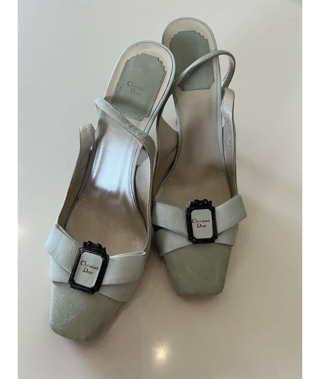 CHRISTIAN DIOR Бирюзовые кожаные туфли, фото 2