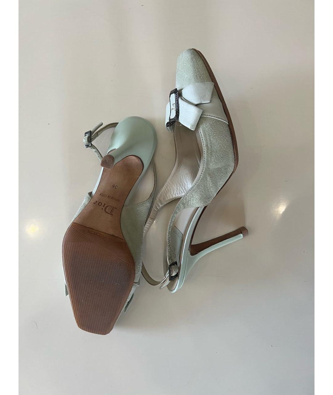 CHRISTIAN DIOR Бирюзовые кожаные туфли, фото 5
