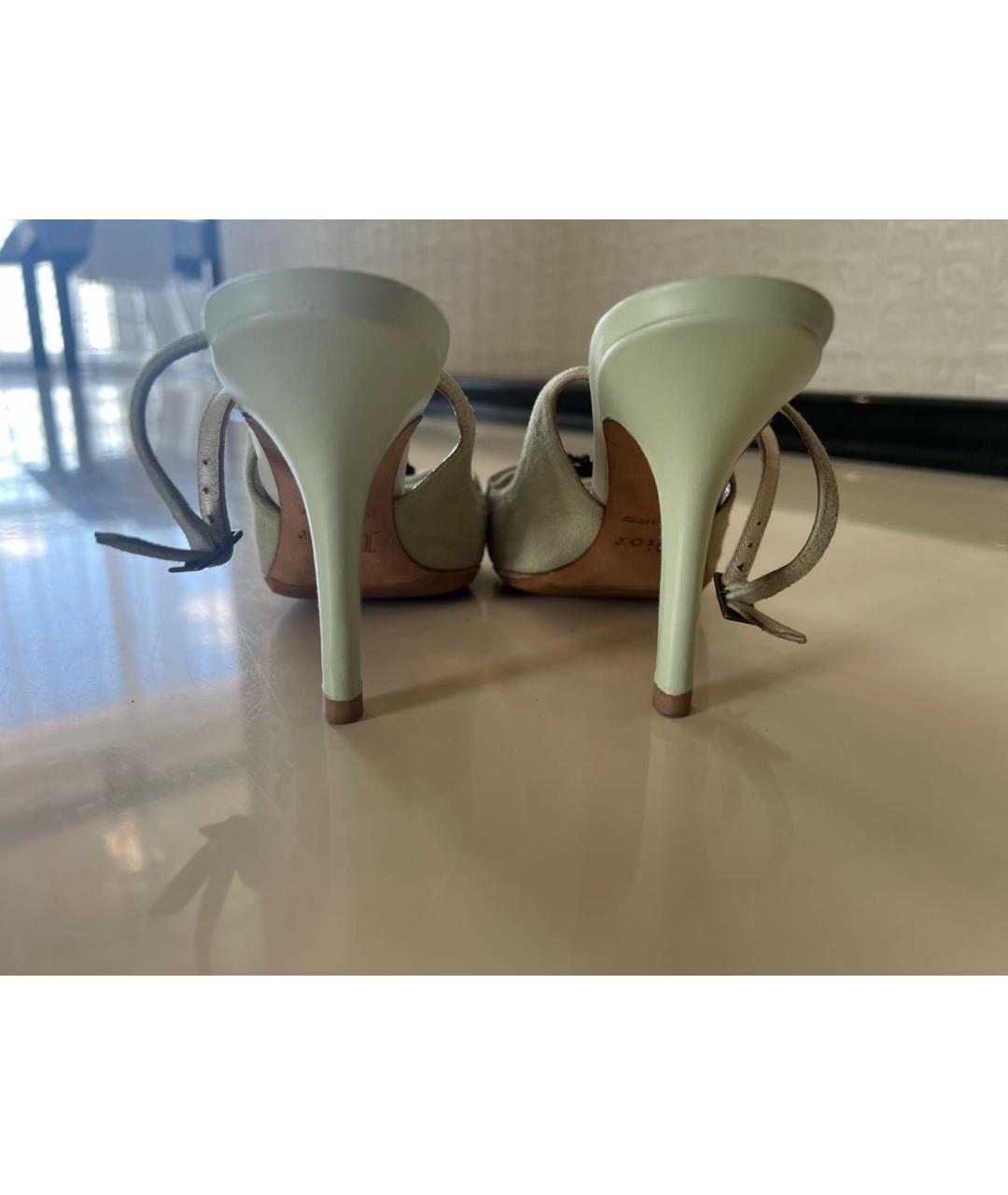 CHRISTIAN DIOR Бирюзовые кожаные туфли, фото 4