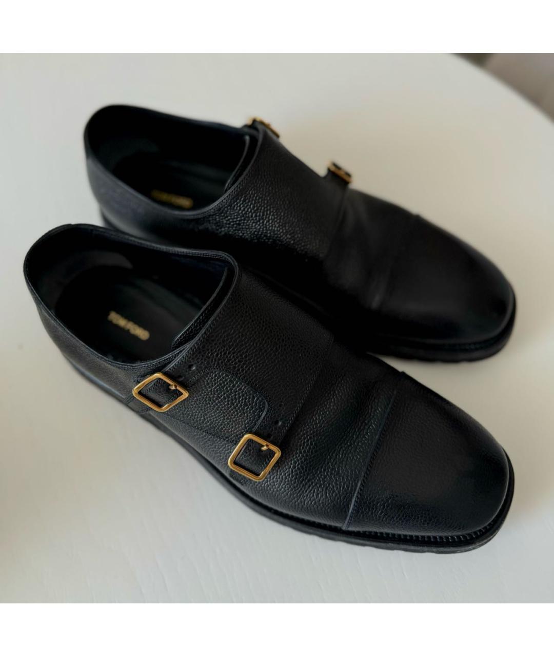 TOM FORD Черные кожаные низкие ботинки, фото 3