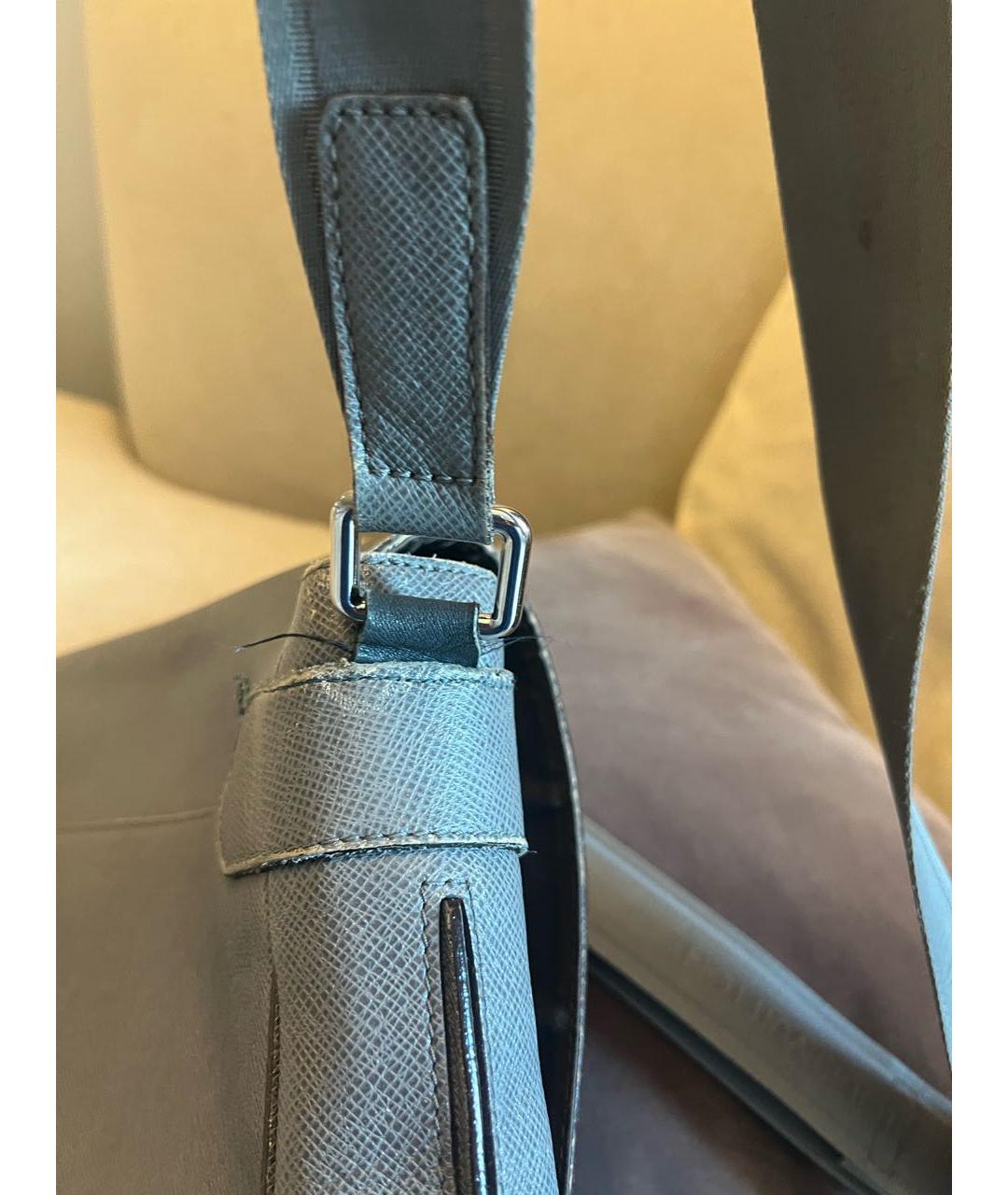 LOUIS VUITTON Серая кожаная сумка на плечо, фото 4