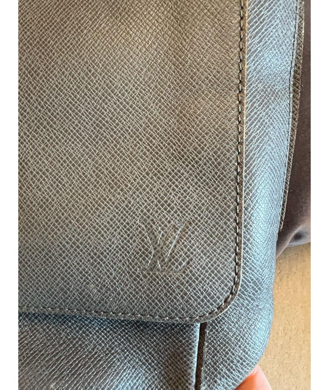 LOUIS VUITTON Серая кожаная сумка на плечо, фото 5