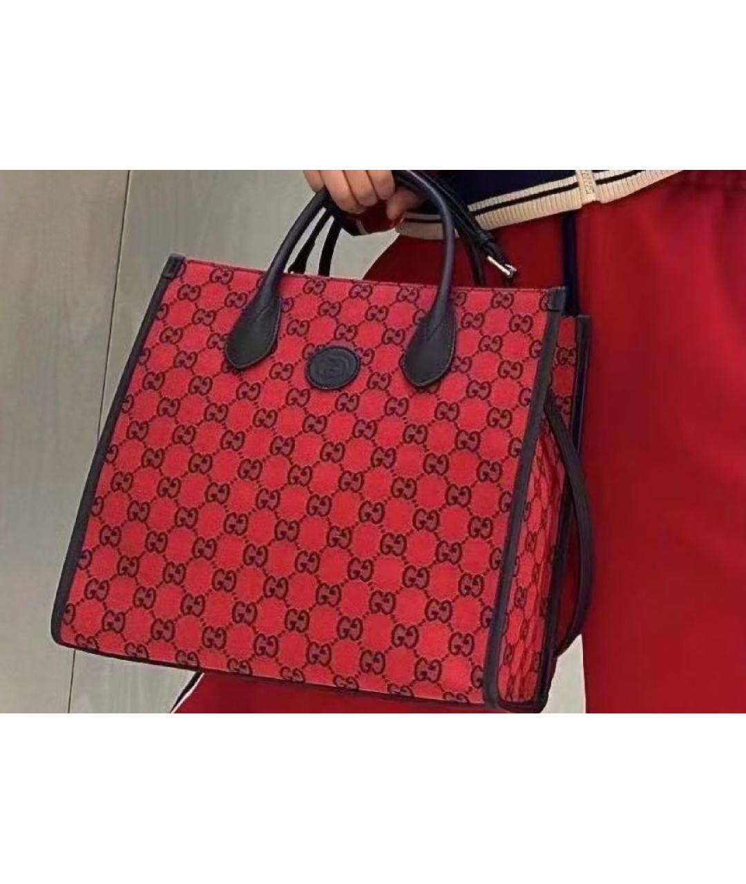 GUCCI Красная сумка тоут, фото 9