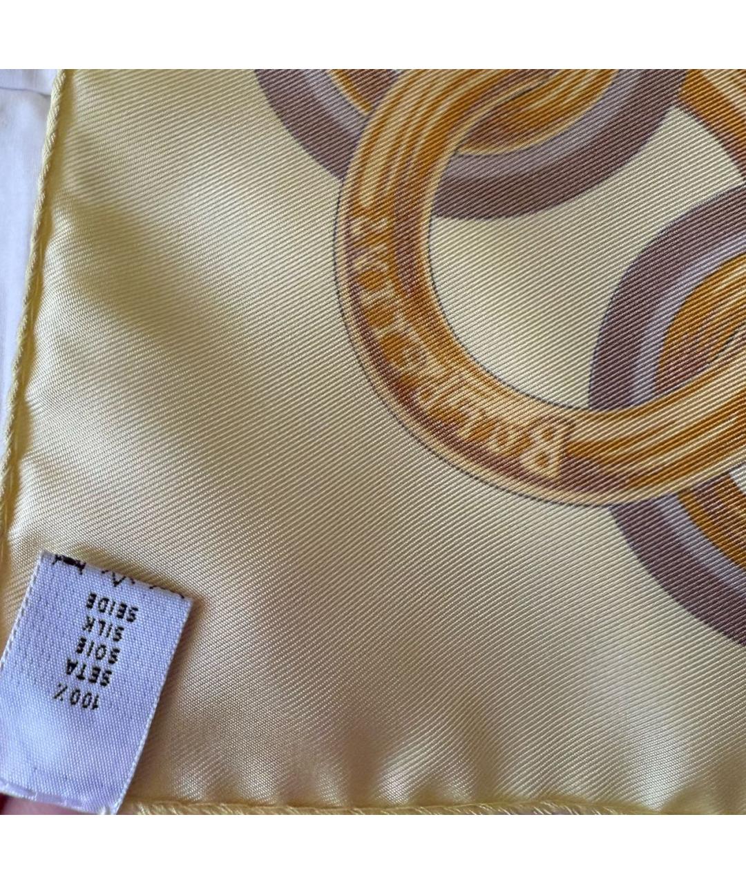 BURBERRY Бежевый шелковый платок, фото 6