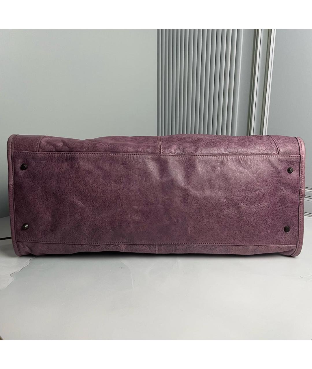 BALENCIAGA Фиолетовая кожаная сумка с короткими ручками, фото 4