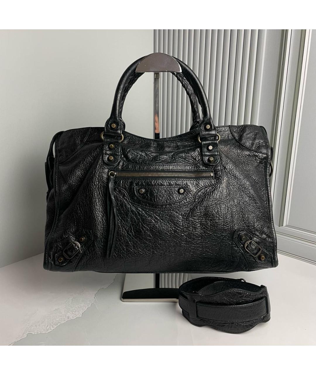 BALENCIAGA Черная кожаная сумка с короткими ручками, фото 9