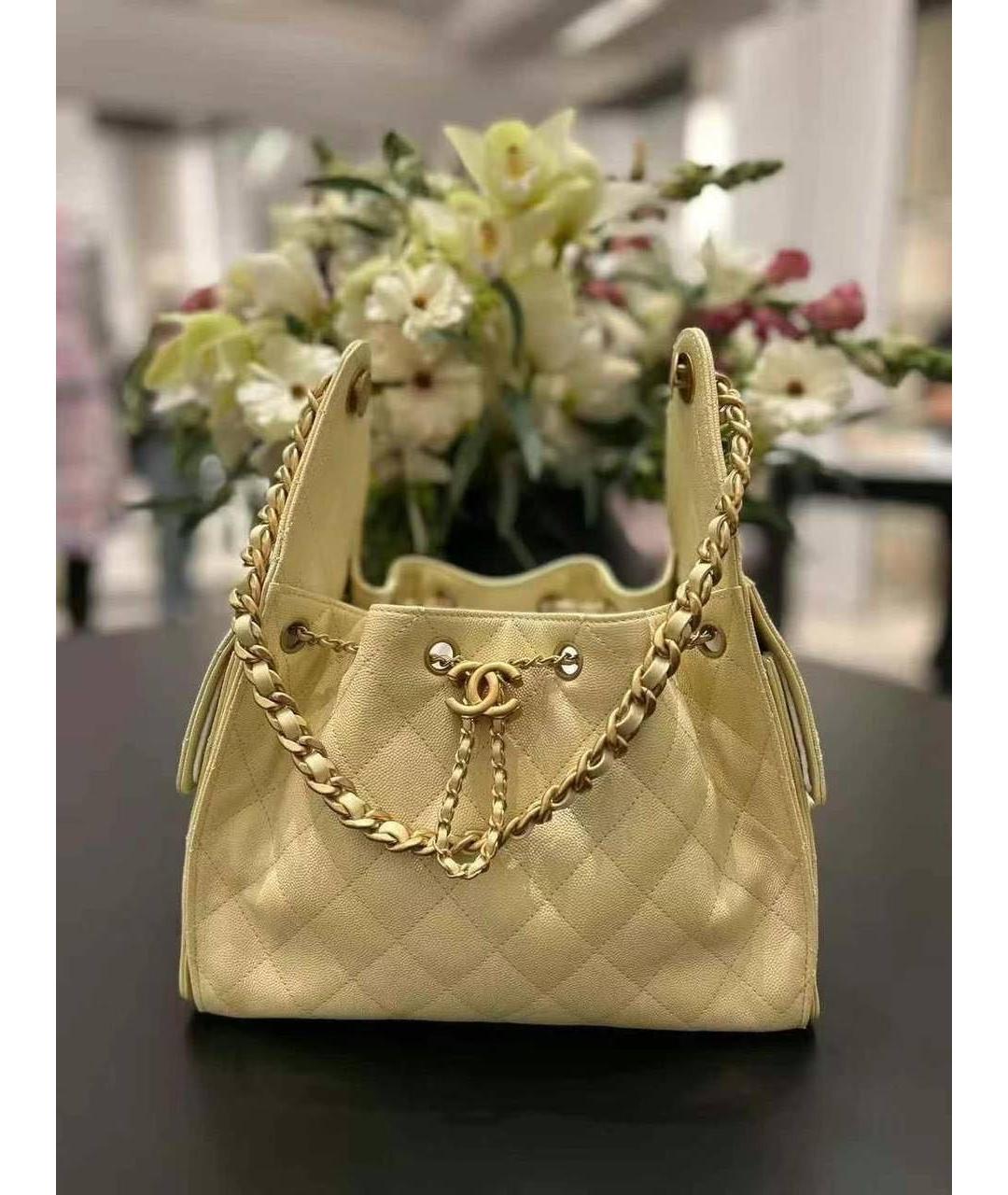 CHANEL Бежевая кожаная сумка через плечо, фото 2