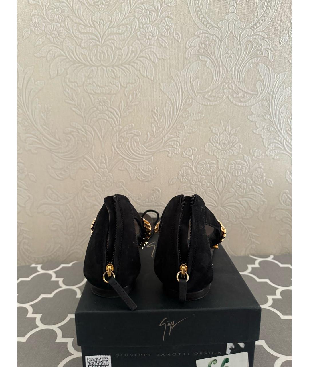 GIUSEPPE ZANOTTI DESIGN Черные замшевые сандалии, фото 4