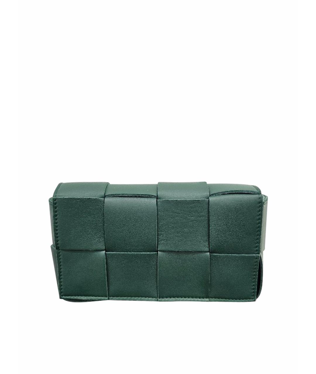 BOTTEGA VENETA Зеленая кожаная поясная сумка, фото 1