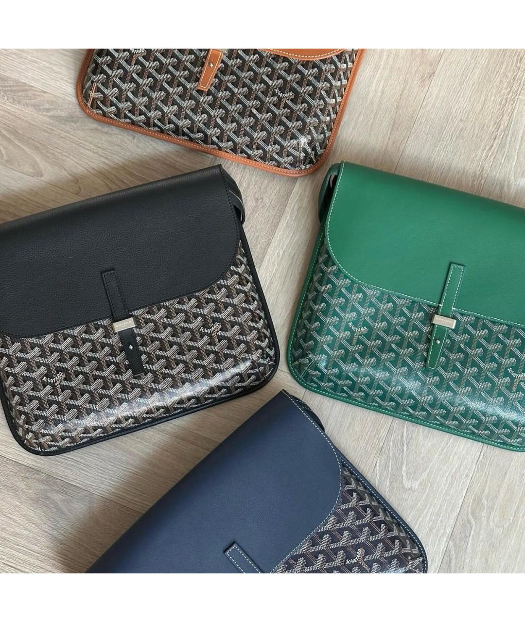 GOYARD Темно-синяя кожаная сумка на плечо, фото 3