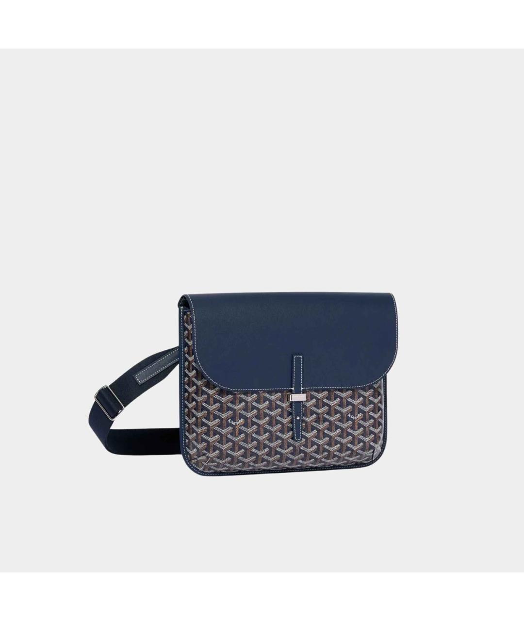 GOYARD Темно-синяя кожаная сумка на плечо, фото 6