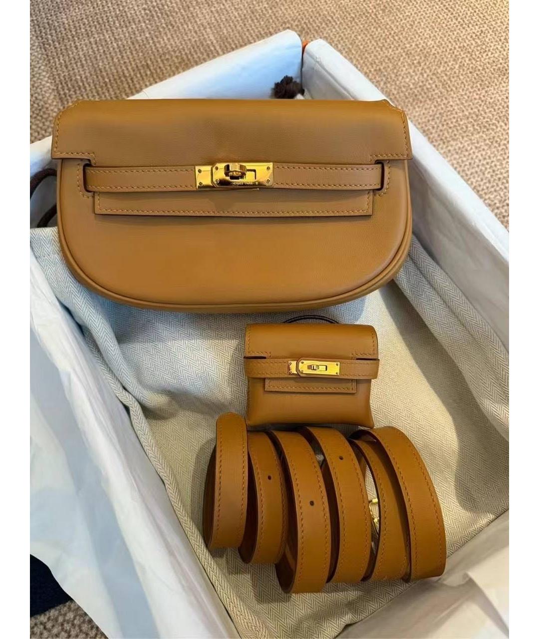 HERMES Коричневая кожаная сумка через плечо, фото 3