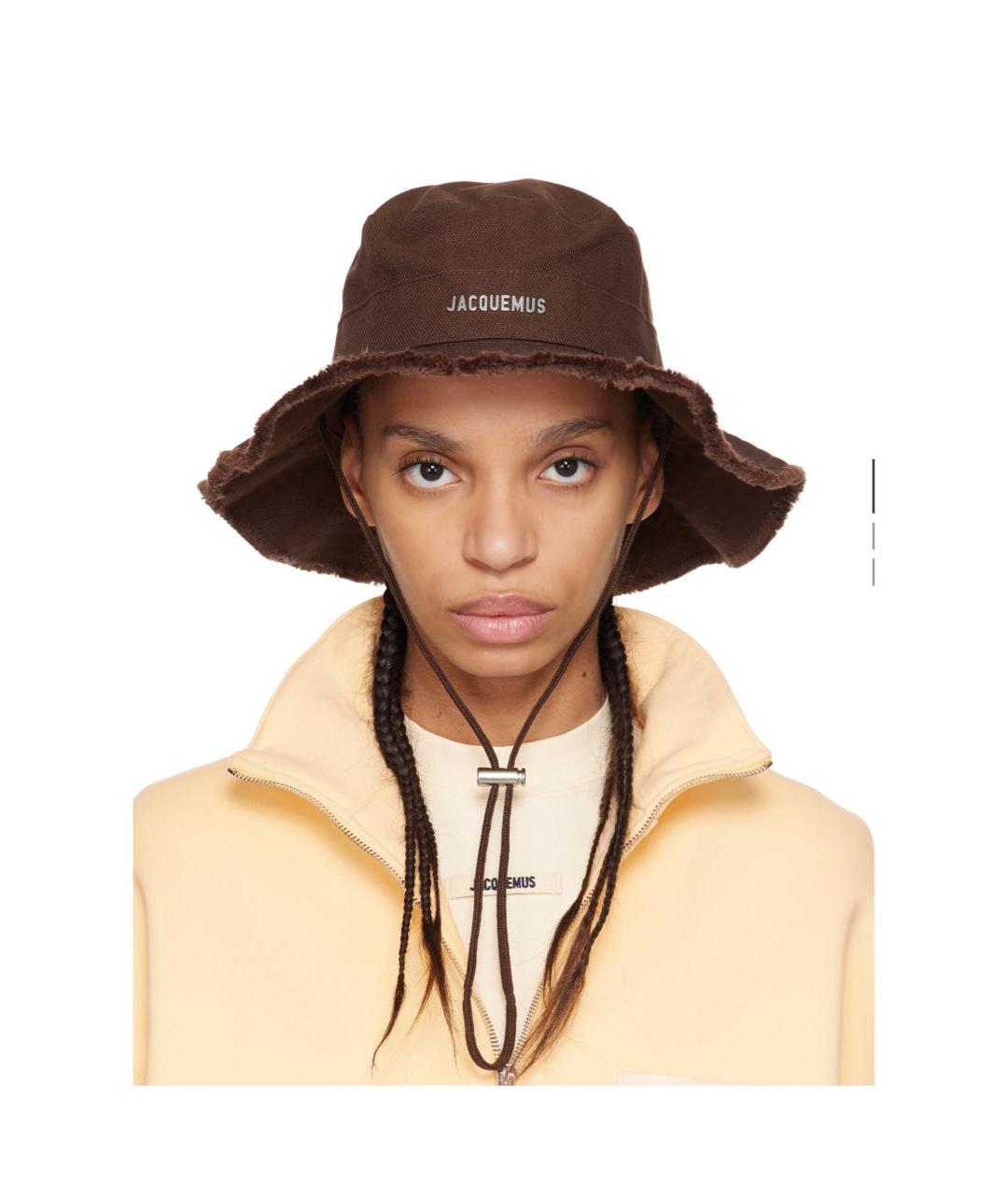 JACQUEMUS Коричневая хлопковая панама, фото 2