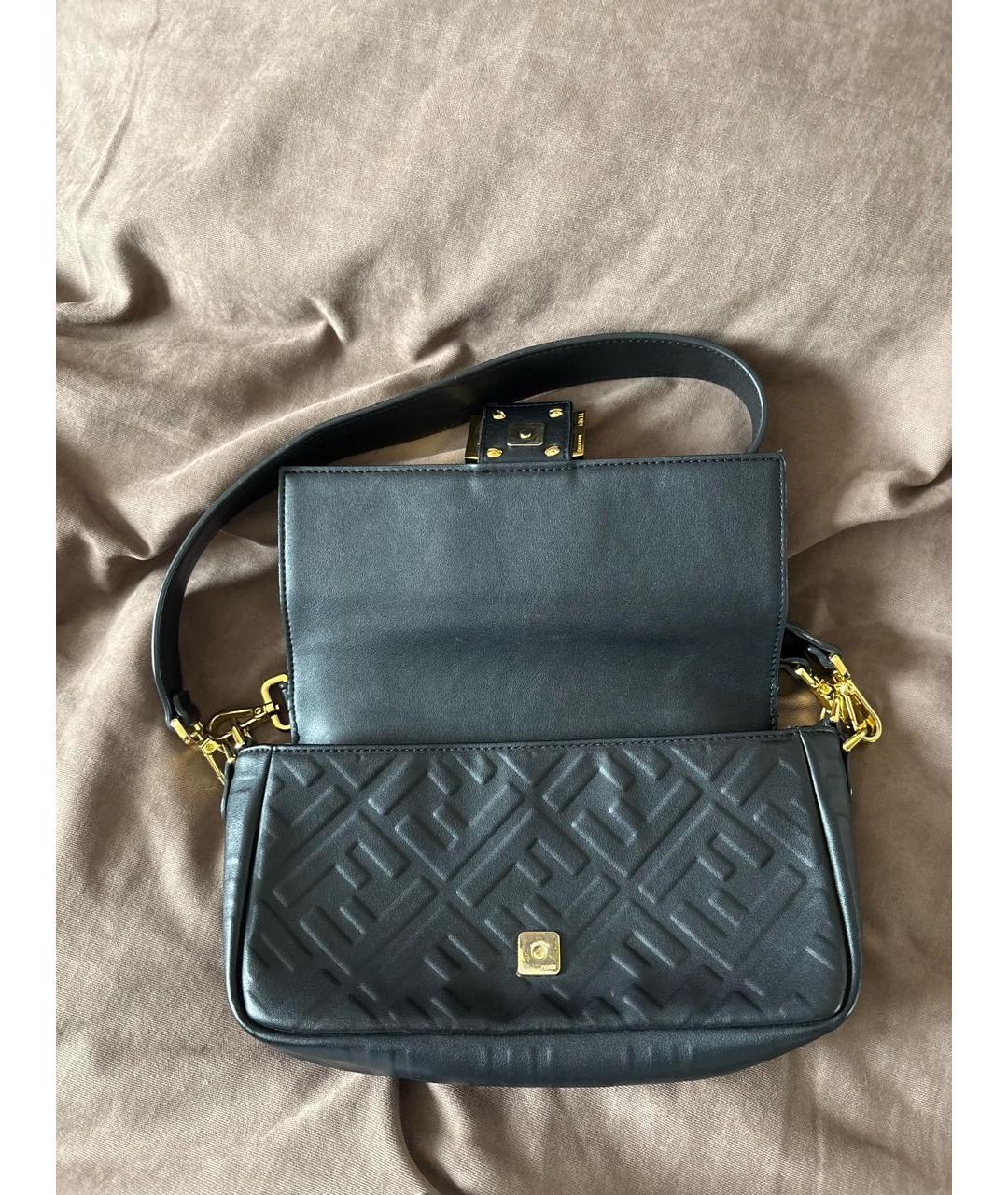 FENDI Черная кожаная сумка через плечо, фото 2