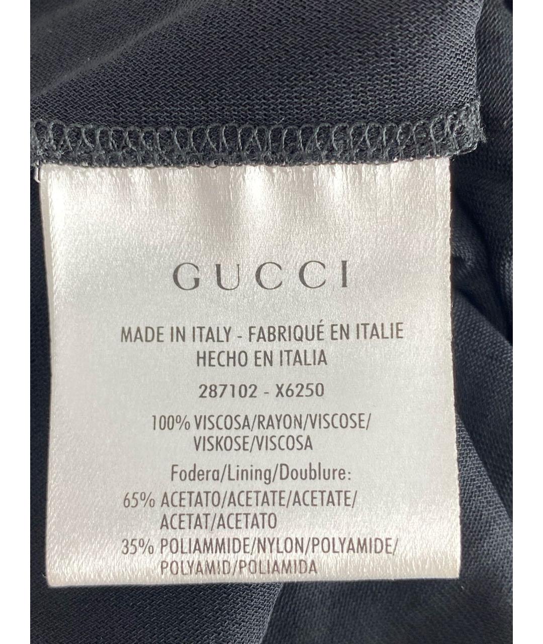 GUCCI Черное вискозное повседневное платье, фото 6