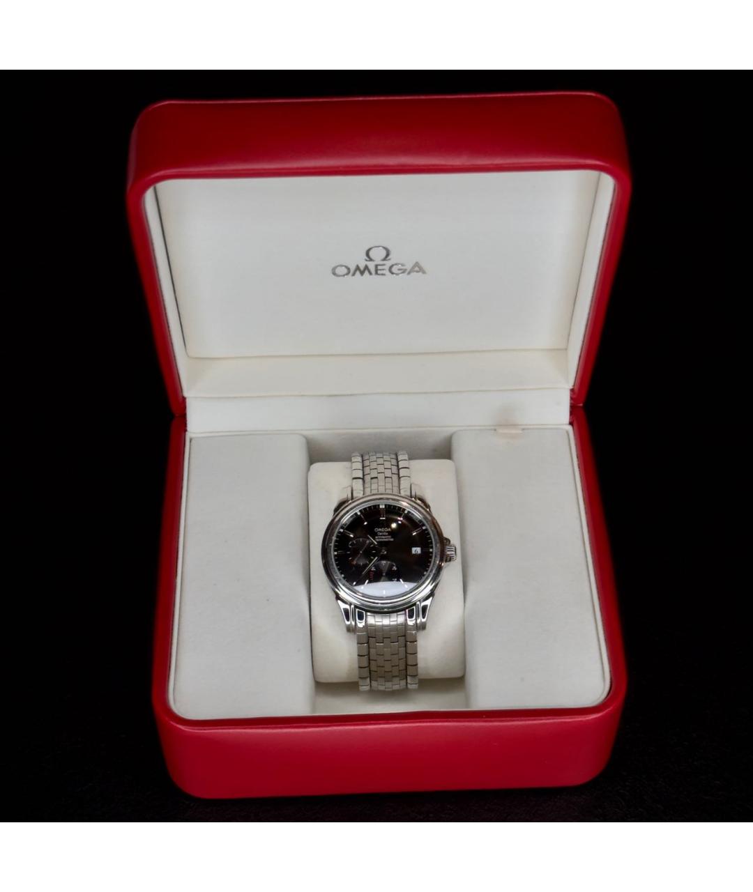 OMEGA Черные часы, фото 8