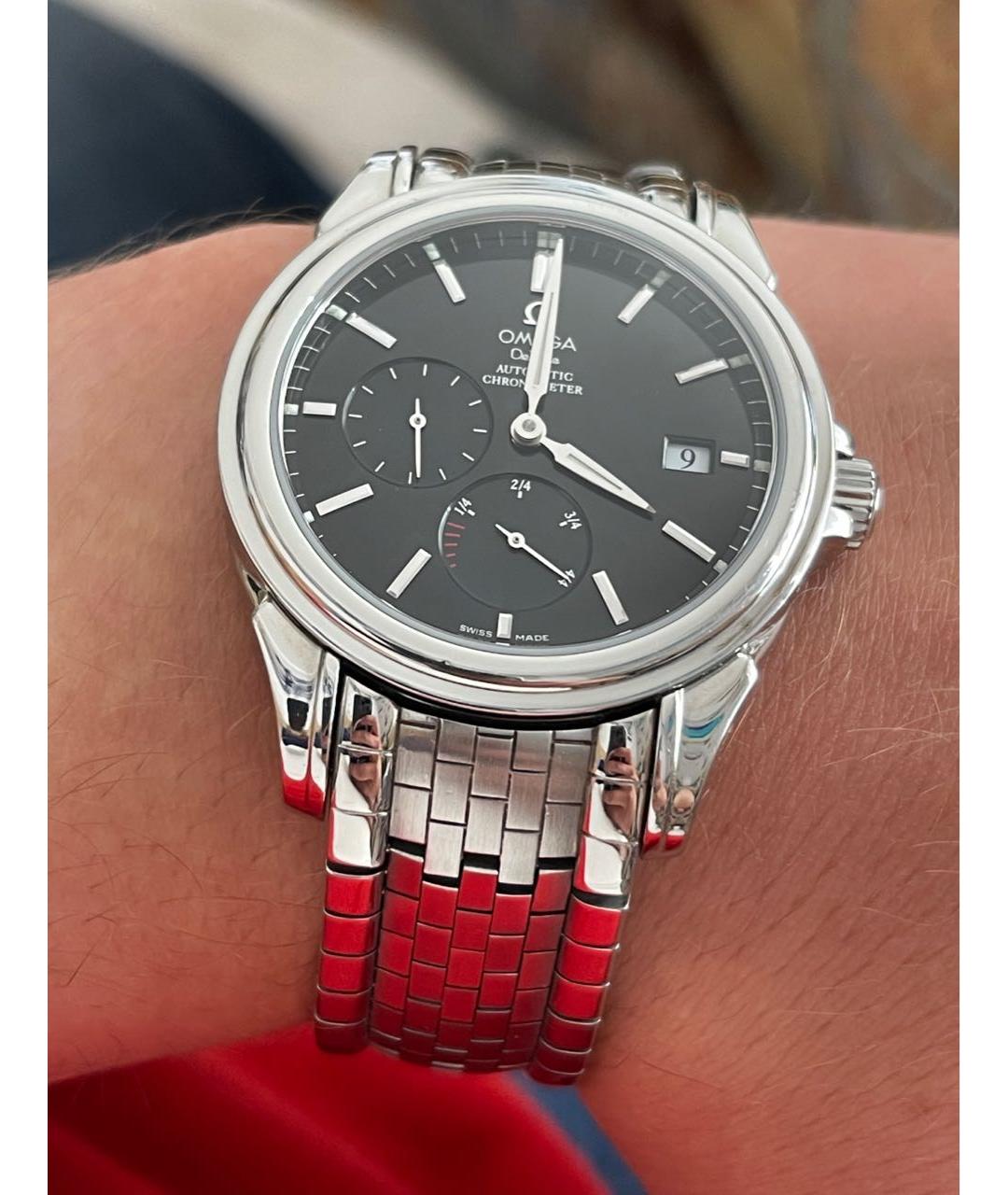 OMEGA Черные часы, фото 3