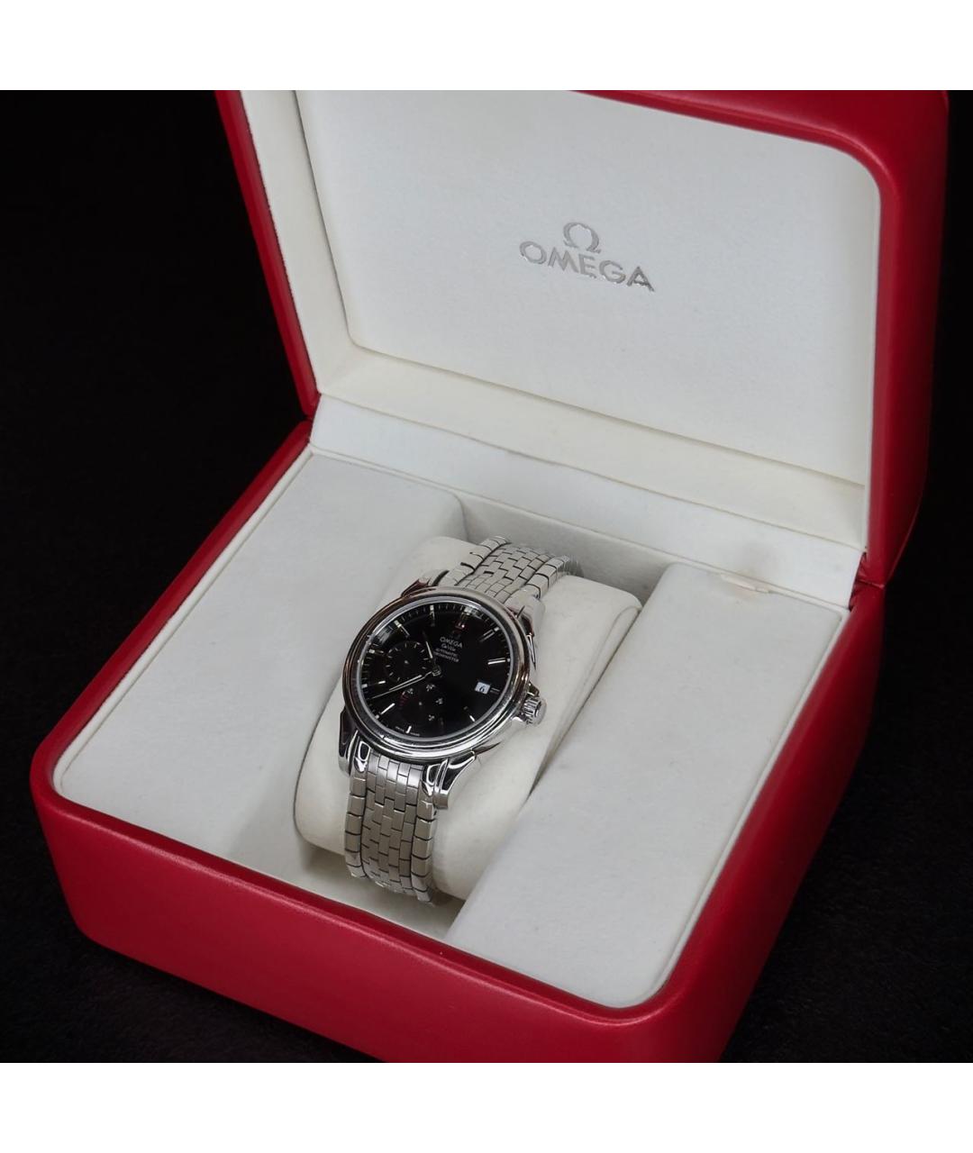 OMEGA Черные часы, фото 4