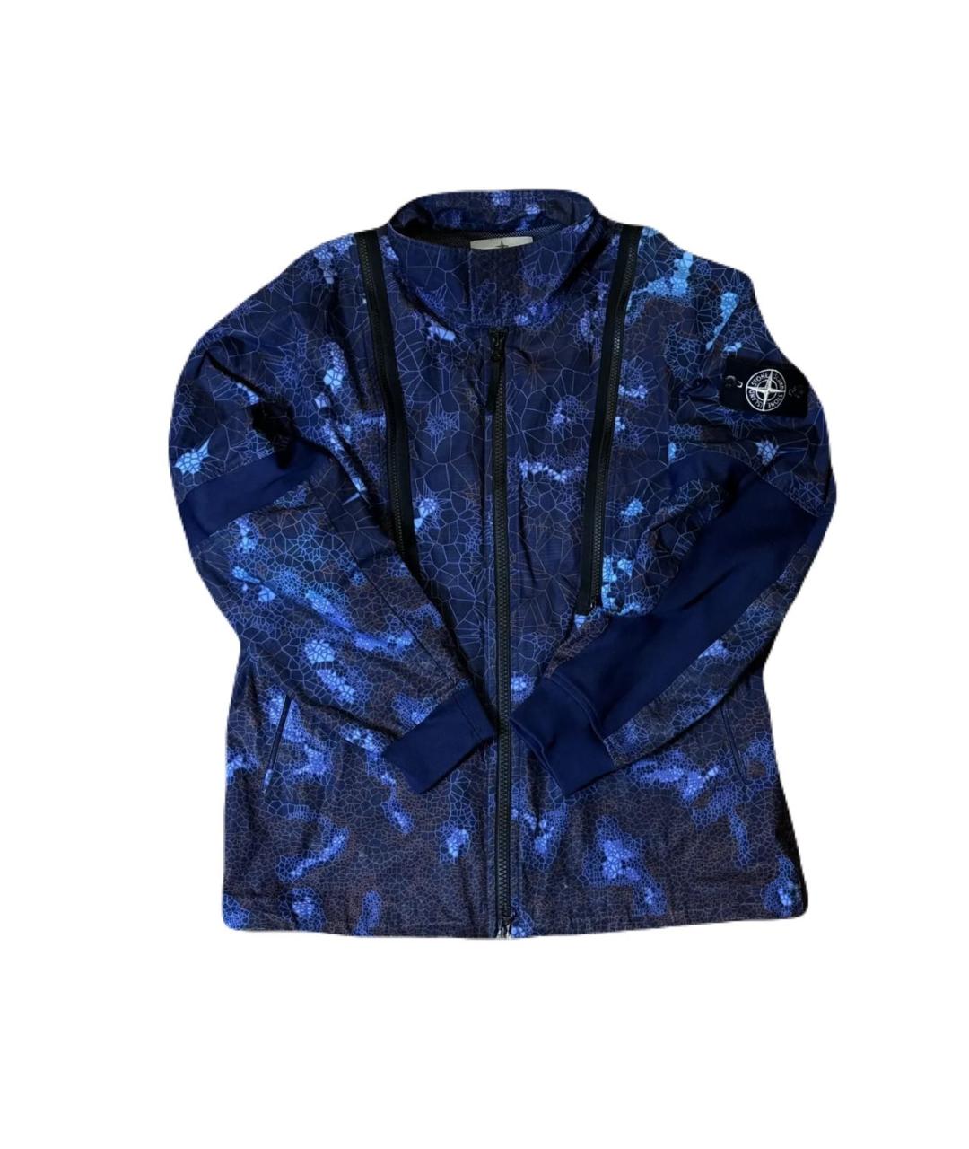 STONE ISLAND Темно-синяя полиамидовая куртка, фото 1