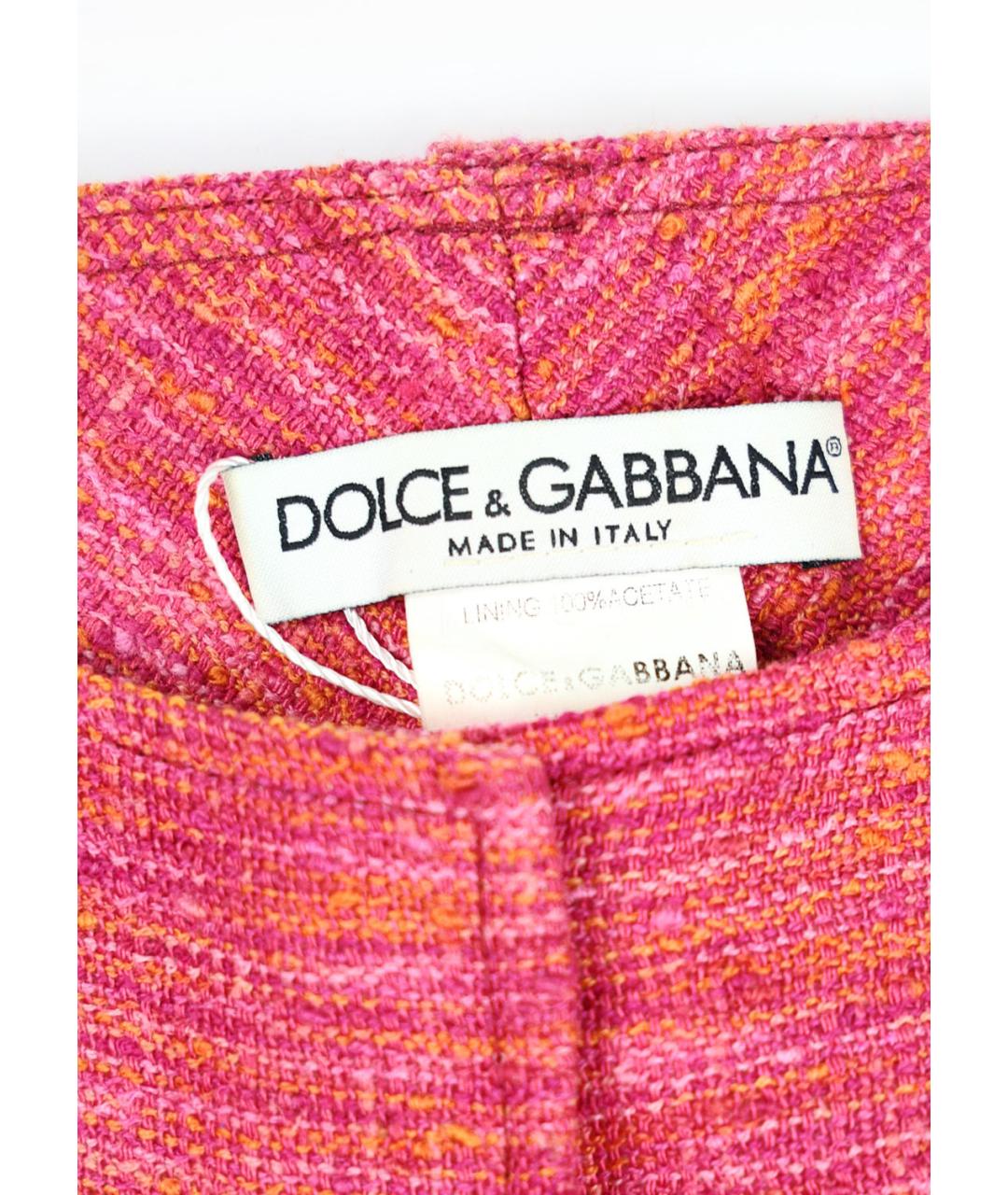 DOLCE&GABBANA Розовые вискозные прямые брюки, фото 3