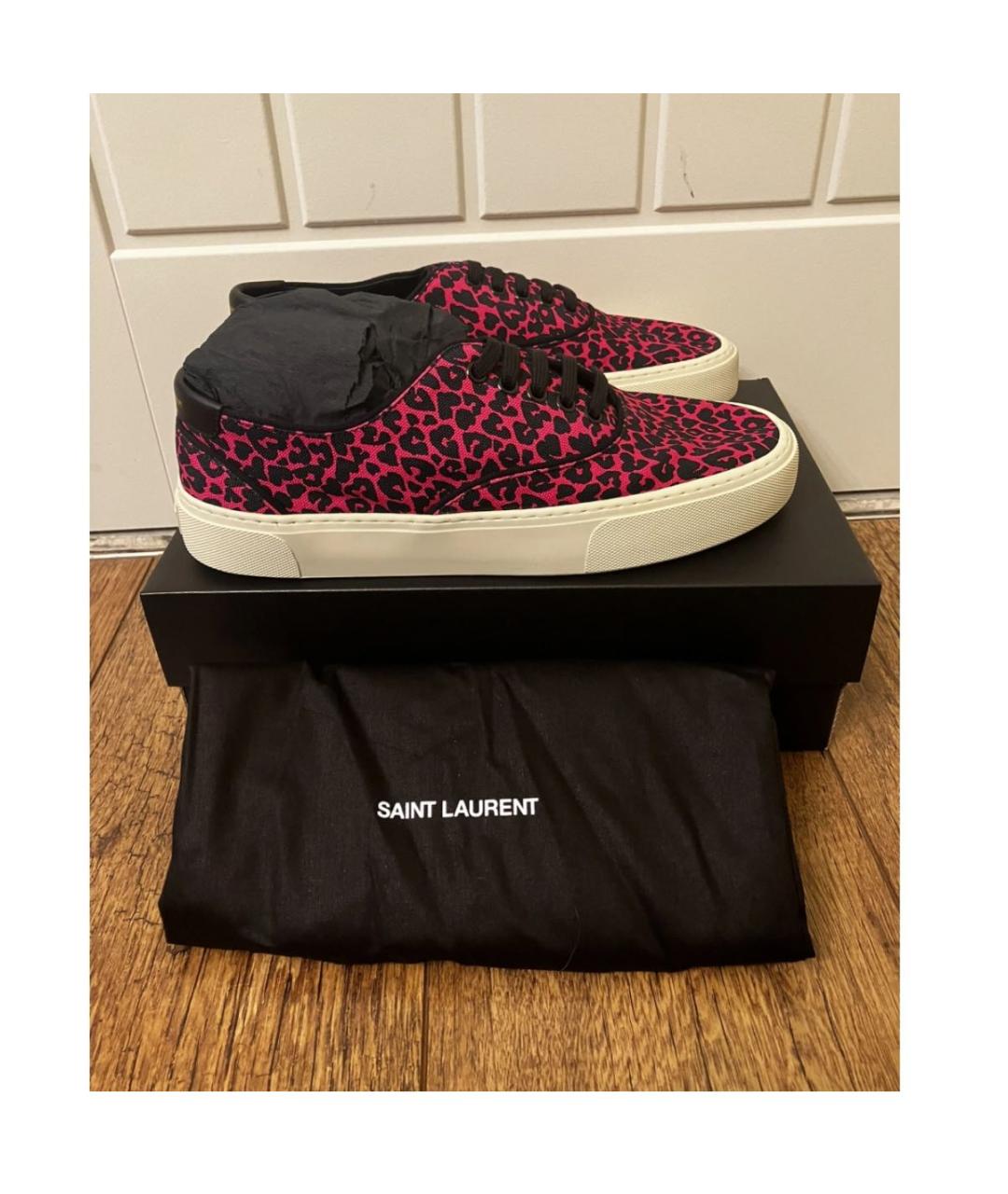 SAINT LAURENT Фуксия текстильные кеды, фото 3