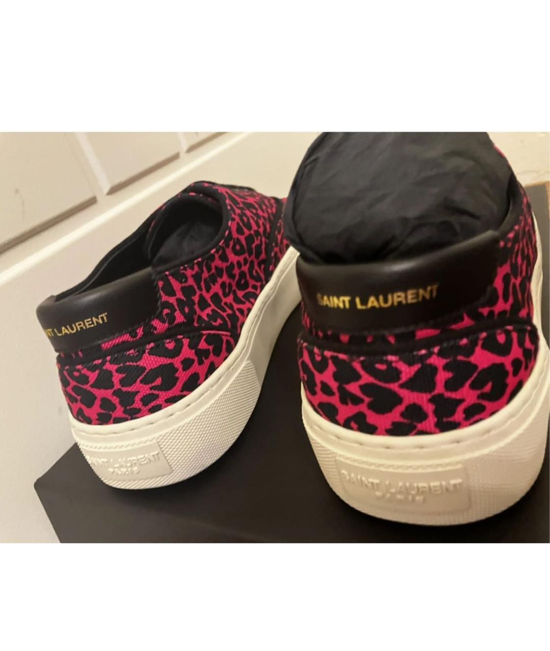 SAINT LAURENT Фуксия текстильные кеды, фото 7